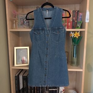 Free People Denim Mini Button-Up Dress